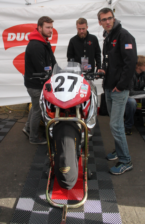 Members of the Buckeye Current Racing team prep the car to run up Pikes Peak.